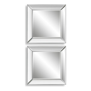 Contemporary 22" Parer Silver Mirror, 22-in W x 1.3-in D x 22-in H ...