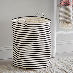 Black & White Fabric Laundry Bin - Laundry Baskets
