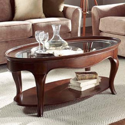 American Drew 091-911 Cherry Grove The New Generation Oval Cocktail Table-Glass - Coffee Tables