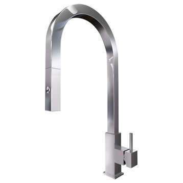 Amazon Commercial Grade Brushed Stainless Steel Faucet, Pull Down Spray