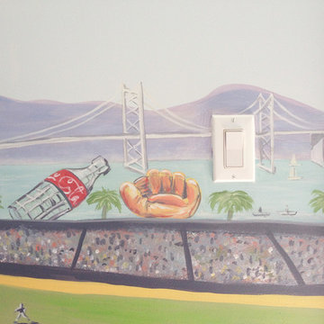 Cityscape Mural with San Francisco Landmarks