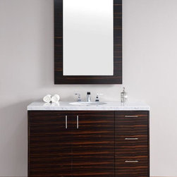48 inch Ebony Finish Single Modern Bathroom Vanity Optional Countertop - Bathroom Vanities And Sink Consoles