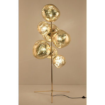 Freiburg | Creative Acrylic Lava Stone LED Floor Lamp, Gold, H68.9"