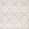 Flynn Collection Gray White Ogee Rug, 6'7"x9'6"