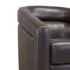 Benzara BM236915 Swivel Leatherette Accent Chair With Barrel Design Back, Brown