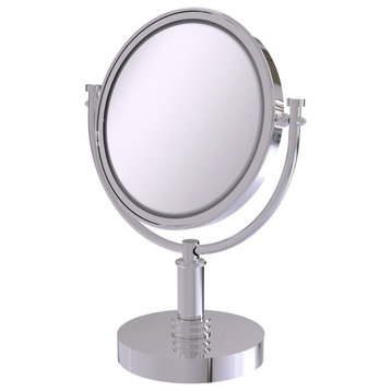 8" Vanity Make-Up Mirror, Polished Chrome, 3x Magnification