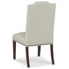 Lucy Side Chair, 8794 Platinum Fabric, Finish: Charcoal, Trim: Bright Brass