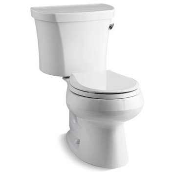 Kohler Wellworth 2-Piece Round-Front 1.28 GPF Toilet, Right-Hand Lever, White