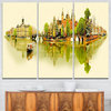 "Amsterdam Panoramic View" Watercolor Canvas Print, 3 Panels, 36"x28"