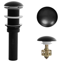 STYLISH Vessel Sink Pop-Up Drain with black ceramic cap without overflow