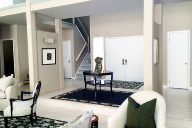 Living room - modern living room idea in New York
