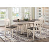Lexicon Clover 66" Round Farmhouse Wood Dining Room Table in Gray