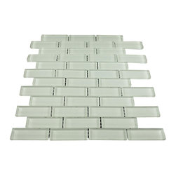 1x3 White Glossy Subway Glass Mosaic Tiles - Home Accessories & Decor