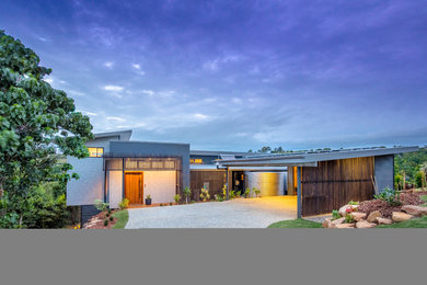 Photo of a contemporary entryway in Gold Coast - Tweed.