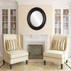 Venice Framed Oval Mirror in Rubbed Bronze, 25"x29"