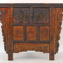 Antique Chinese Locking Coffer Cabinet - Side Tables And End Tables