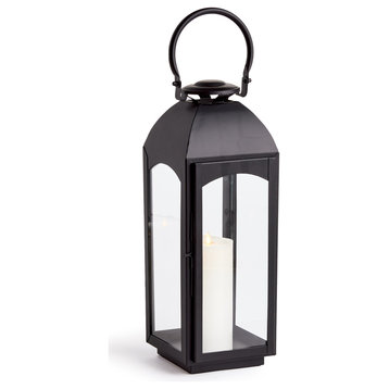 Antoinne Outdoor Lantern, Large, Black, 7.25x7.75x20.5
