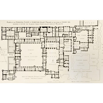 Plan Of Principal Floor Of Hampton Court Palace As It Was During Reign Of King H