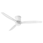 Hinkley Lighting - Hinkley Lighting Hover 60" 3 Blade LED Outdoor Flush Fan, Matte White - Clean and sleek, Hover is a stunning modern upgrade for any project. Available in Brushed Nickel, Graphite, Matte White or Matte Black, Hover comes equipped with integrated LED lighting and DC motor technology to deliver excellent energy efficiency. Hover is so versatile, it can be used for both indoor and outdoor spaces.