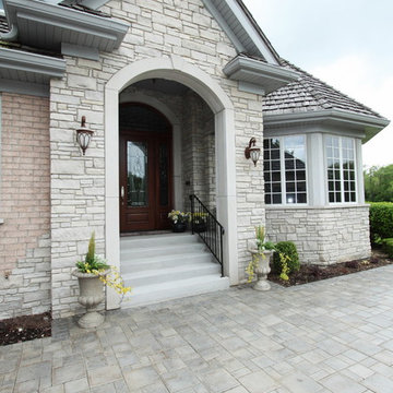 Handsome Transitional with Stone Entry and Shake Roof