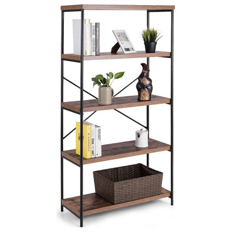 Multipurpose Open Bookcase Industrial Shelf Display Rack Storage Organizer