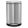 10 Litre Semi-Round Step Can,  Fingerprint-Proof Brushed Stainless Steel