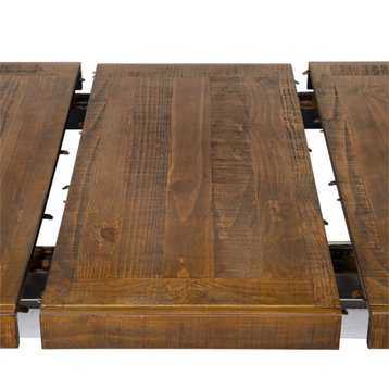 Furniture of America Muschamp Wood 7-Piece Dining Set in White and Dark Oak