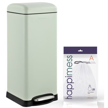 Betty Retro 8-Gallon Step-Open Trash Can (20 liners Included), Mint Green