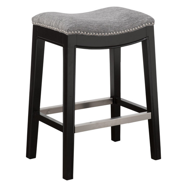 Madison Park Belfast Saddle Counter Stool, Grey