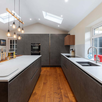 Walnut Handleless Kitchen in Leeds