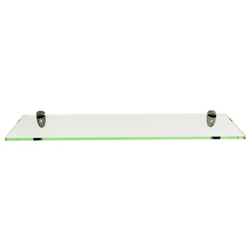 Rectangle Floating Glass Shelf Kit 8 X 30 - Clear