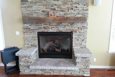 New Fireplace and stone new rooms