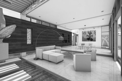 Example of a trendy living room design in Austin
