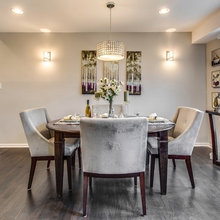 hardwood floors/grey walls