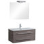 Hawaii 2-Drawer Wall-Mounted Bathroom Vanity Unit, Stone Grey, 100 cm