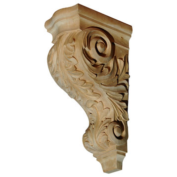 Hand Carved Acanthus Corbel, Basswood