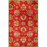 KAS Rugs & Home - Syriana 6003 Red Allover Kashan Rug, 8'x10'6" - Syriana 6003 Red Allover Kashan 8'x10'6". Hand-Tufted of 100% New Zealand Wool with Cotton Backing. Made in India. Vacuum regularly & spot clean stains. Professional cleaning recommended periodically.