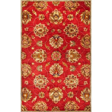 Syriana 6003 Red Allover Kashan Rug, 9'x13'