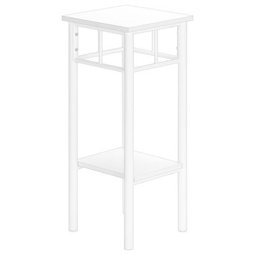 Monarch Contemporary Metal And Laminate Accent Table With White Finish I 3279