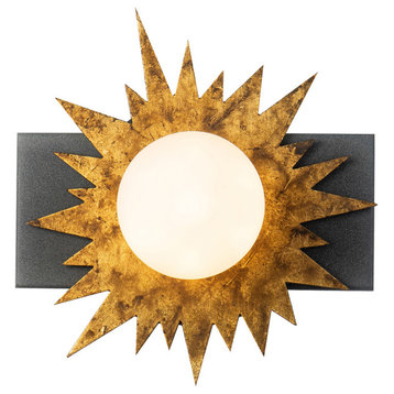 Lucas Mckearn Soleil 1 Light Wall Sconce Star Gold And Weathered Zinc BB90417-1
