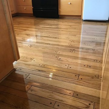 Refinished Wood Floor with Fresh Clear Coat