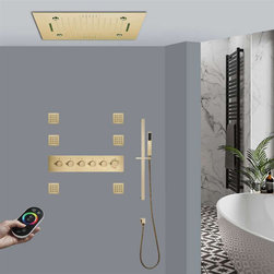 Led Musical Shower System With Hand Shower, Style 4 - Remote Control - Showerheads And Body Sprays