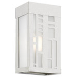 Livex Lighting - Malmo 1 Light Brushed Nickel Outdoor ADA Small Sconce - The intricate details of the brushed nickel finish on this outdoor wall sconce from the Malmo collection creates delightful shadow patterns on adjoining wall surfaces and walkways. This stainless steel fixture features glass panels finished clear on the outside and sandblasted on the inside.