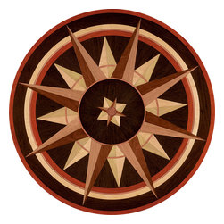 Oshkosh Designs - Post Modern Wood & Metal Medallion - Floor Medallions And Inlays