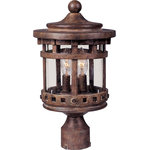 Maxim Lighting - Maxim Lighting 3137CDSE Santa Barbara DC - Three Light Outdoor Pole/Post Mount - Santa Barbara Cast is a transitional style collection from Maxim Lighting International in Sienna finish with Seedy glass.                                                                                                   * Number of Bulbs: 3*Wattage: 60W* BulbType: Candelabra* Bulb Included: No