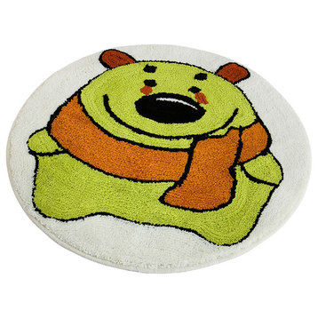 Naomi - Green Bear Kids Room Rugs (23.6 by 23.6 inches)