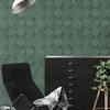 2988-70804 Thriller Green Wood Tile Modern Style Unpasted Vinyl Wallpaper