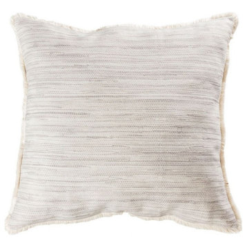 Cream and Grey Striped Pillow Cover 24x24-inch Pillow Cover Only Cream/Grey