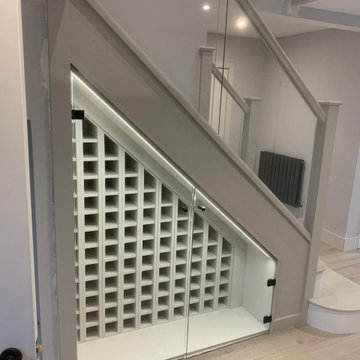 New Staircase | 2-Tone Painted with Glass & Wine Storage | Market Harborough