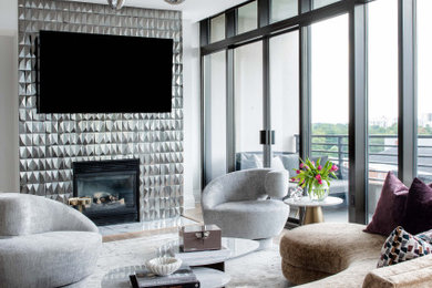 Inspiration for a contemporary living room remodel in Atlanta